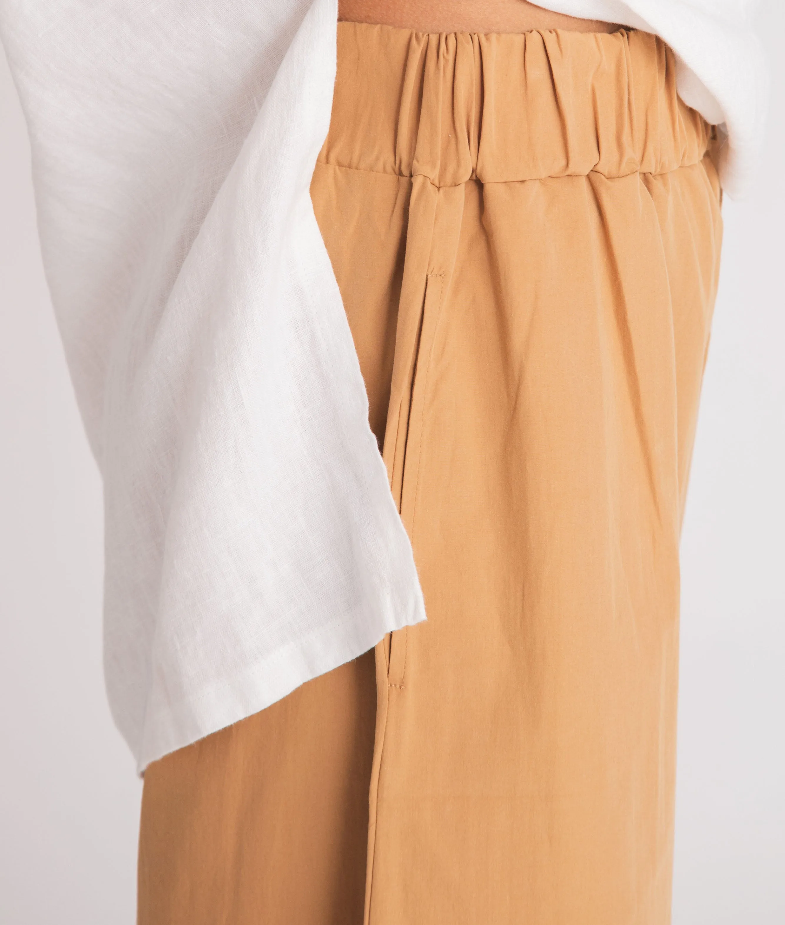 Adrienne Organic Cotton Trousers In Camel