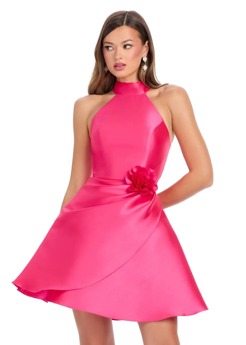 ASHLEYlauren High Neck Cocktail Dress 4803