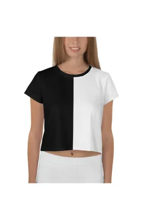 Black and White Crop Tee