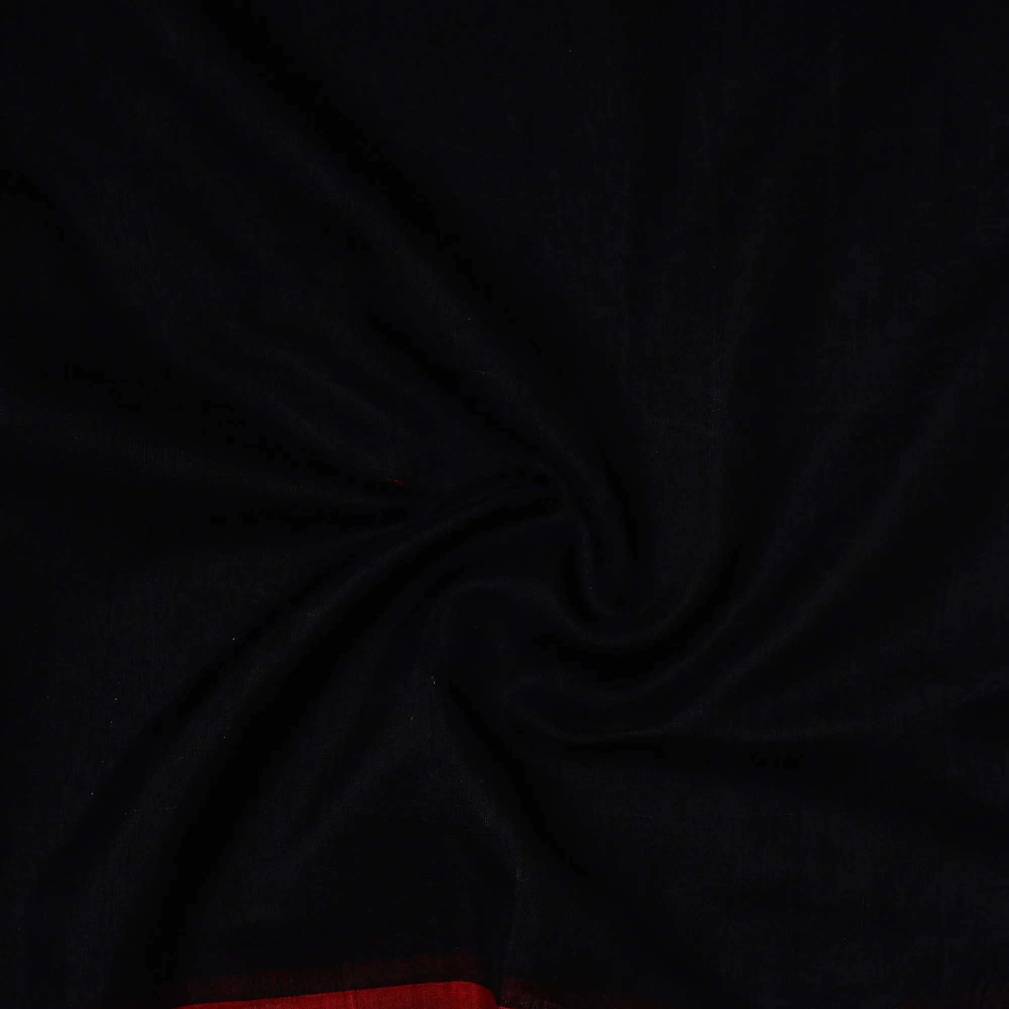 Black - Traditional Chanderi Silk Handloom Precut Fabric(1 meter)