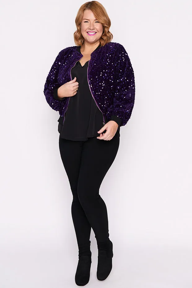 Bling Purple Sequins Jacket