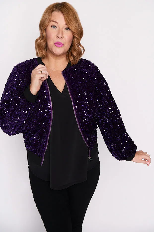 Bling Purple Sequins Jacket