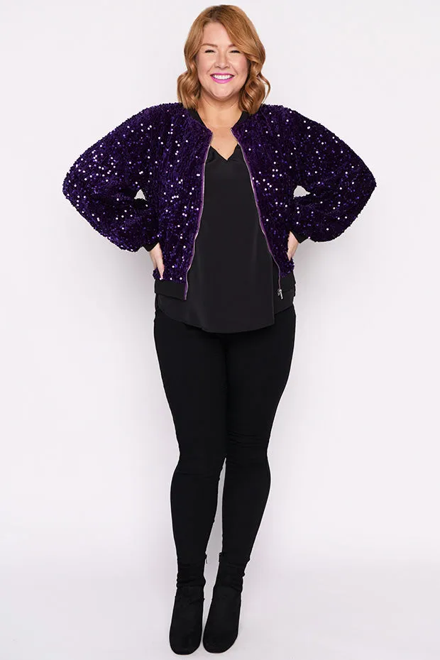 Bling Purple Sequins Jacket