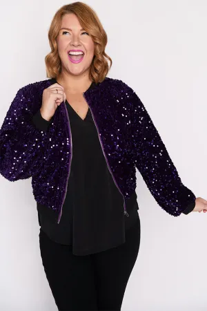 Bling Purple Sequins Jacket