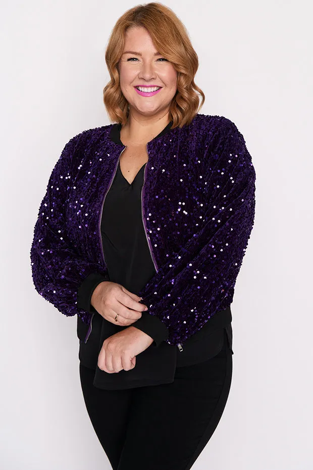 Bling Purple Sequins Jacket