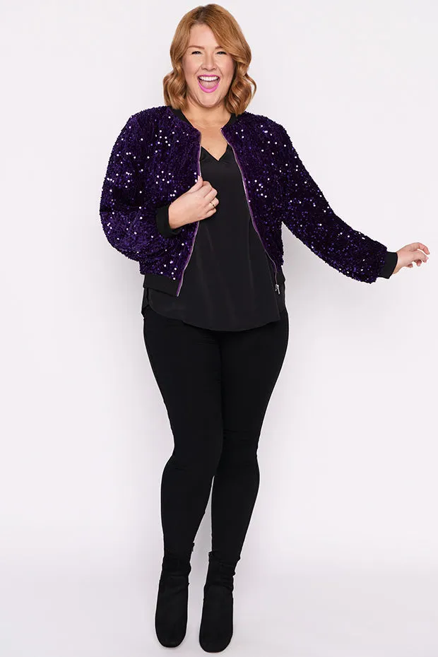 Bling Purple Sequins Jacket