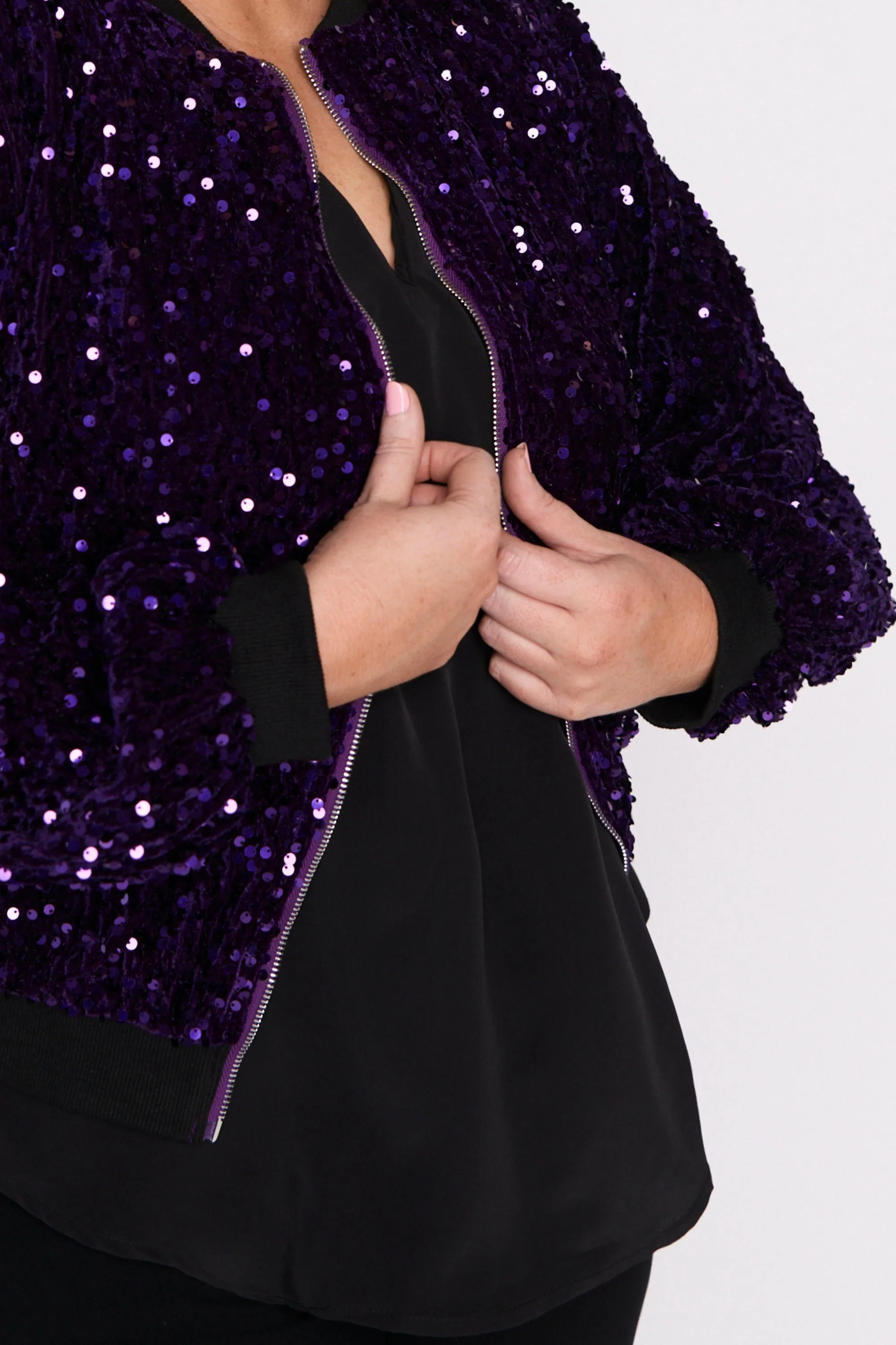 Bling Purple Sequins Jacket