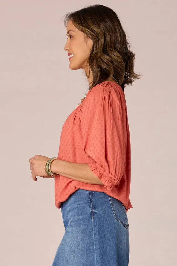 Bubble Hem Top - Desert Rose