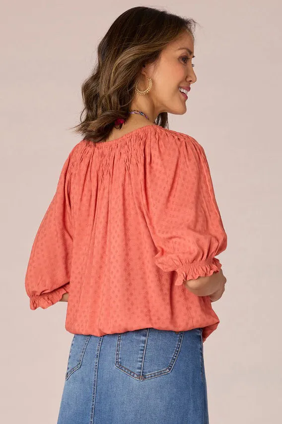 Bubble Hem Top - Desert Rose