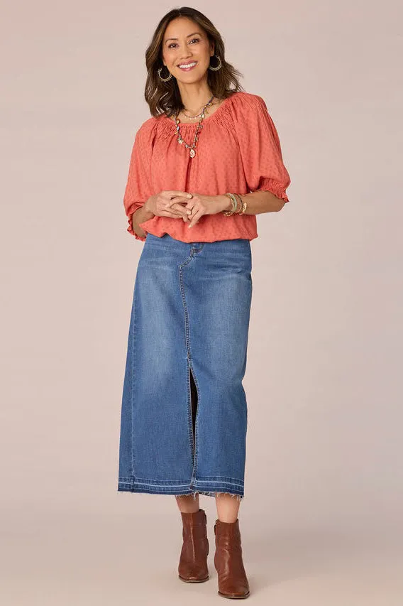 Bubble Hem Top - Desert Rose