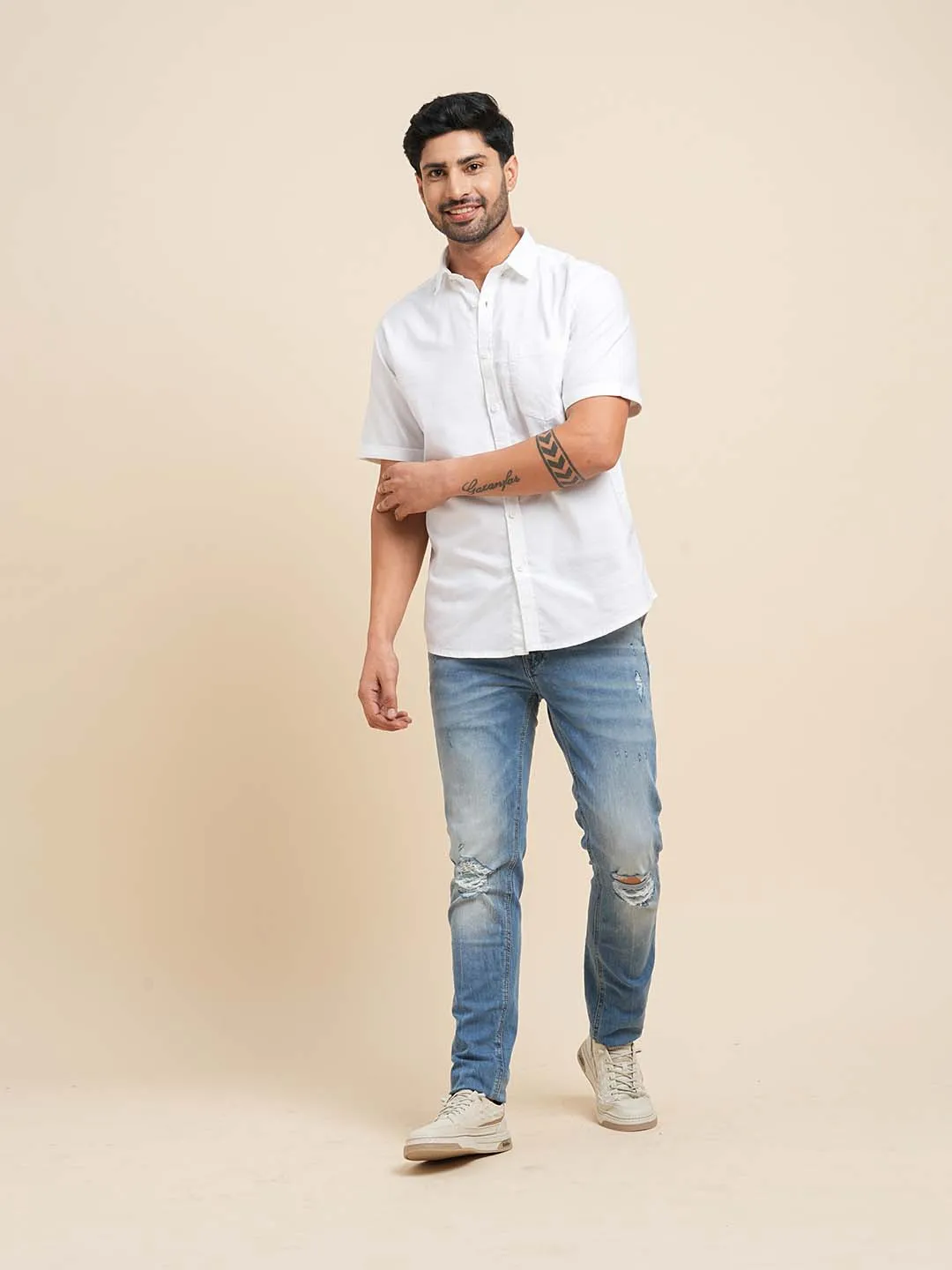 Buttondown Collar Cotton Oxford White Shirt - Day Off