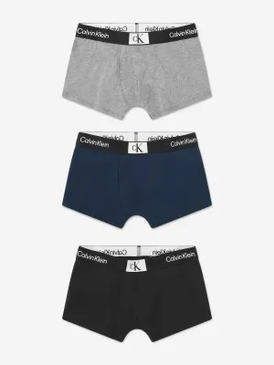 Calvin Klein Boys 3 Pack Boxer Shorts Set in Navy