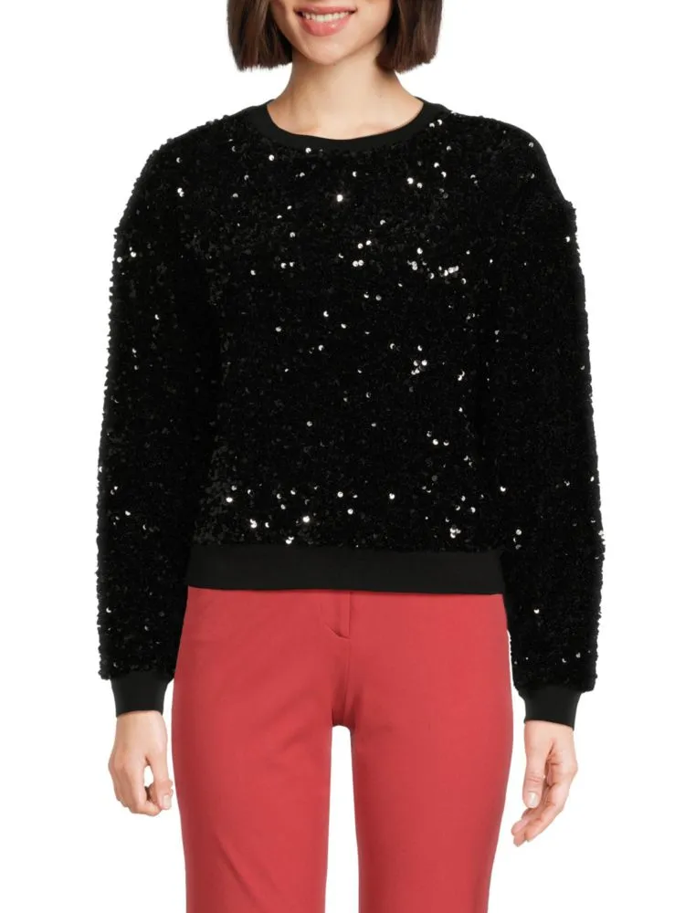 Calvin Klein sequin sweater, black