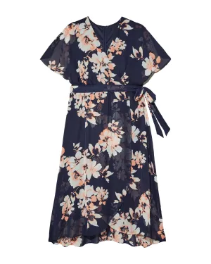 Clayton V-Neck Maxi Dress | Navy / Pink