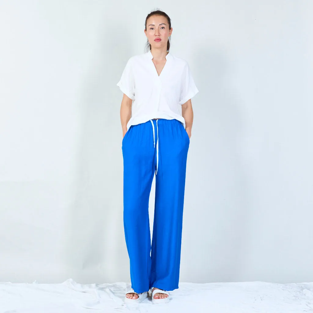 Comfortable wide-leg drawstring pants wholesale