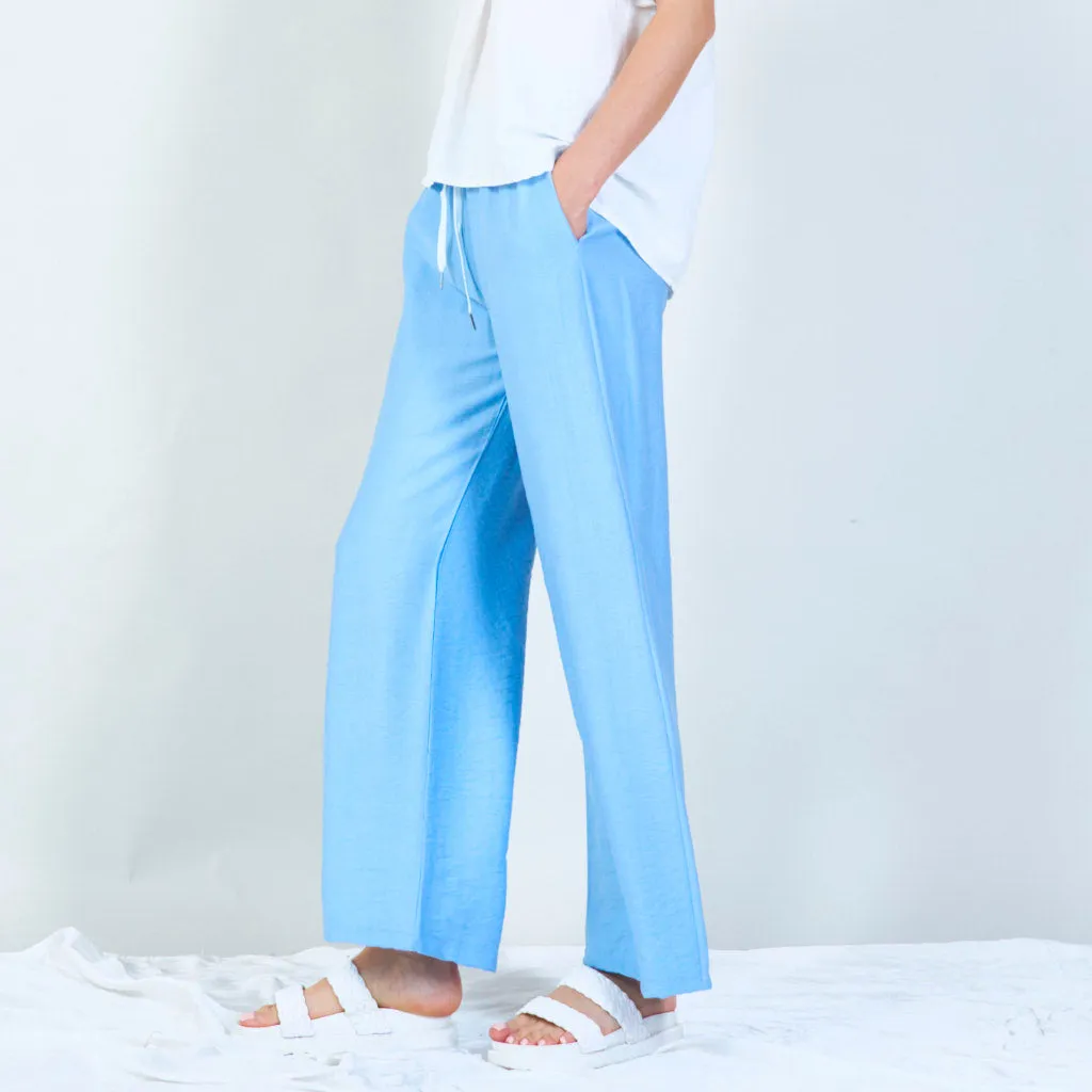 Comfortable wide-leg drawstring pants wholesale