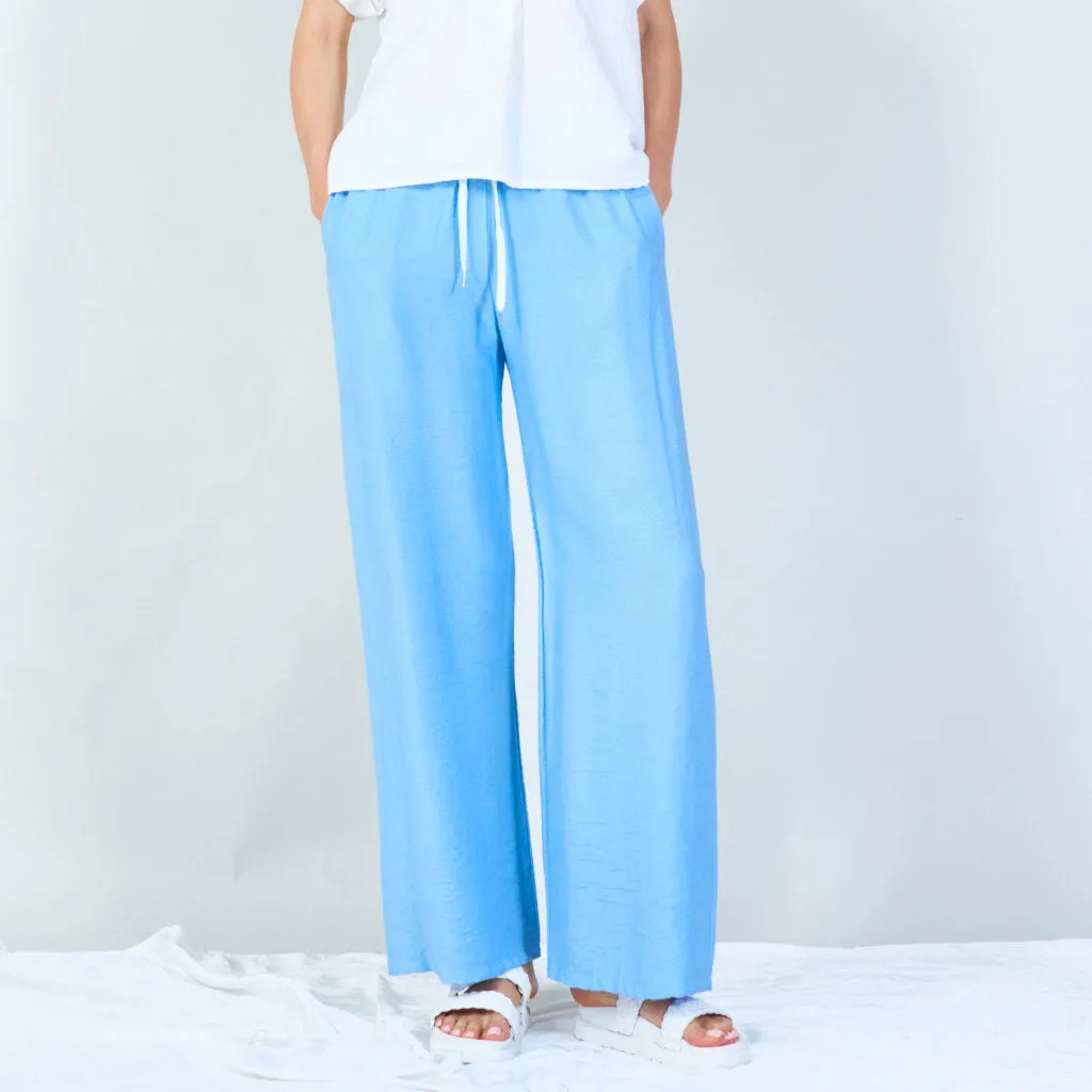 Comfortable wide-leg drawstring pants wholesale