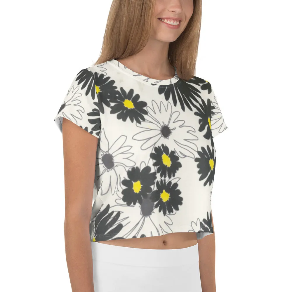 Daisy Print Crop Tee