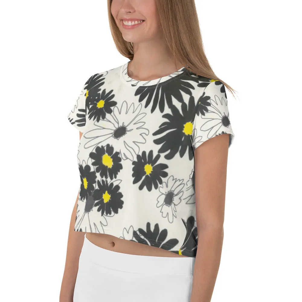 Daisy Print Crop Tee