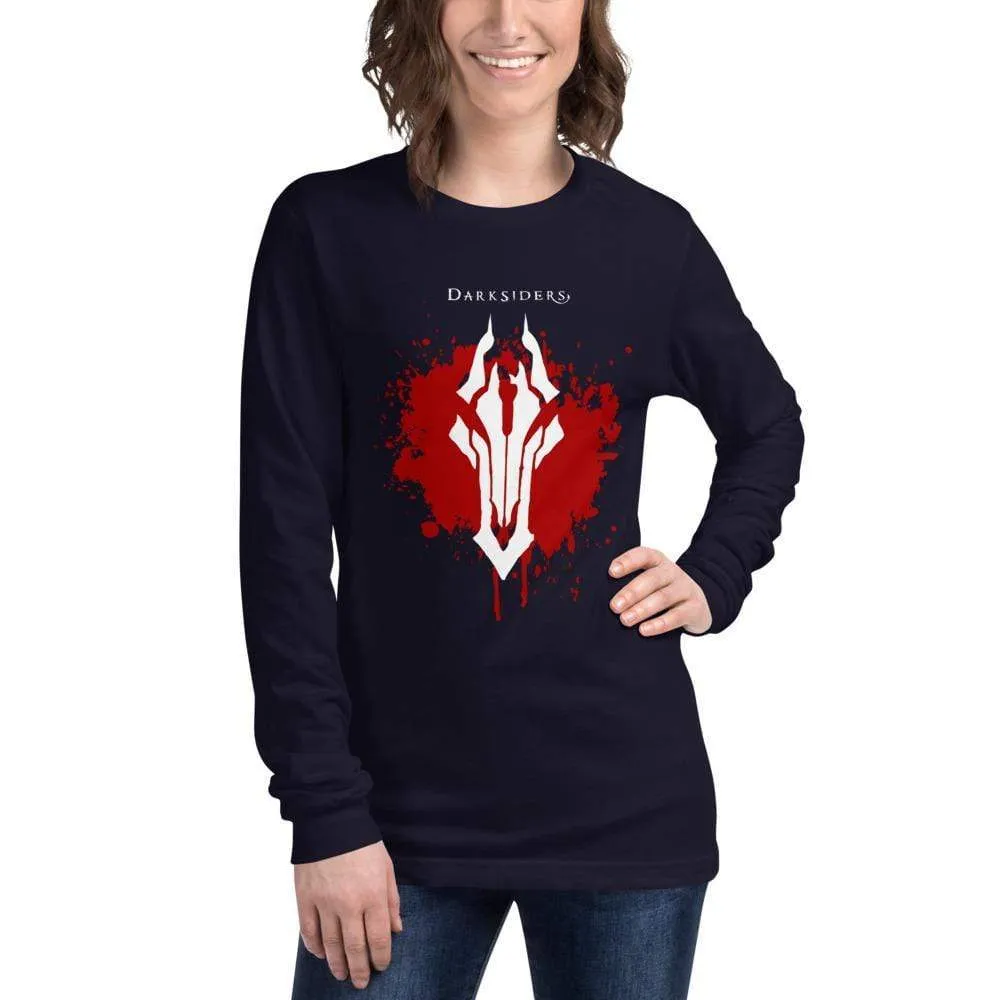 Darksiders Horseman Splash Long Sleeve T-Shirt-Navy