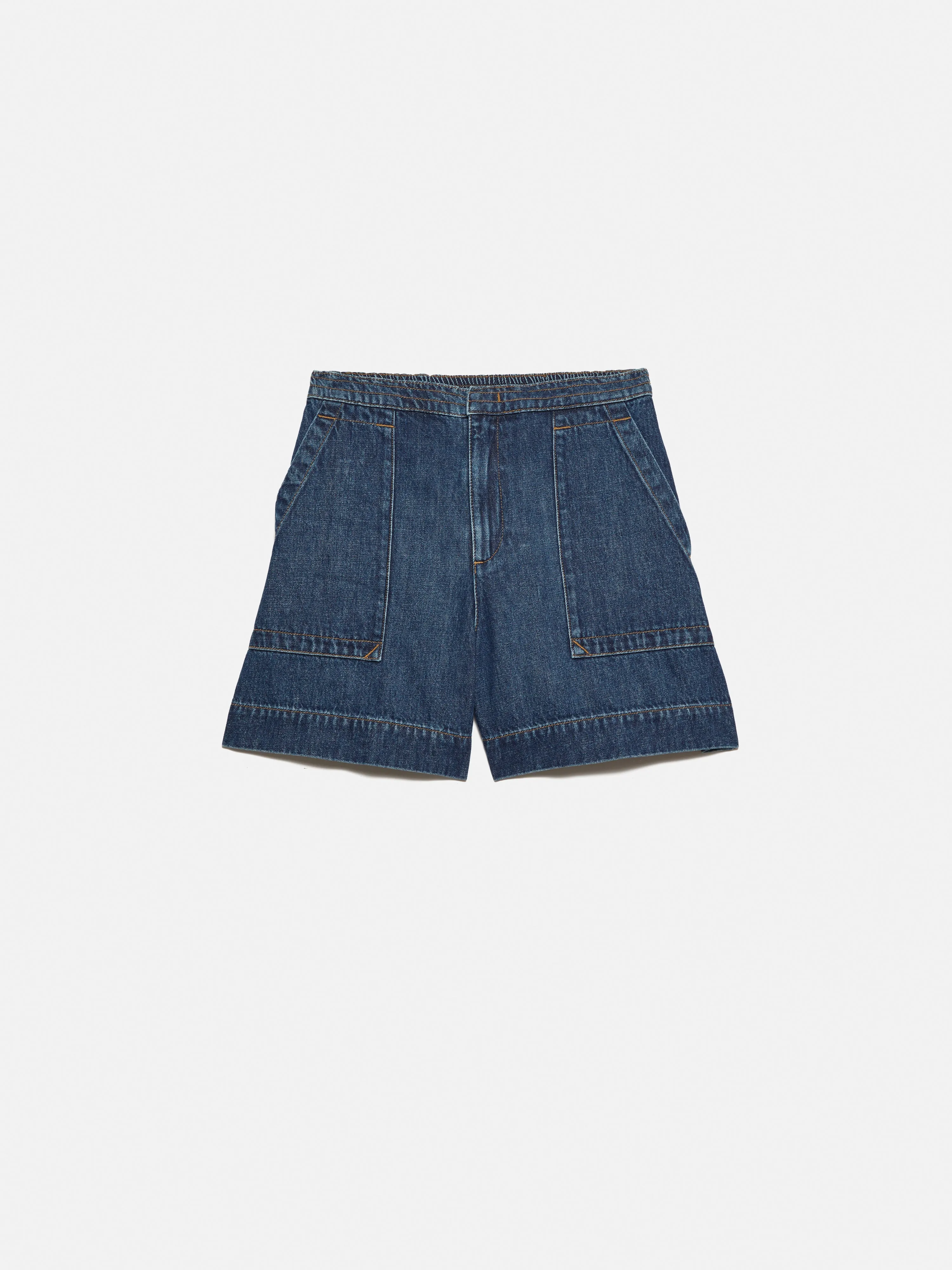 Denim Patch Pocket Shorts | Blue