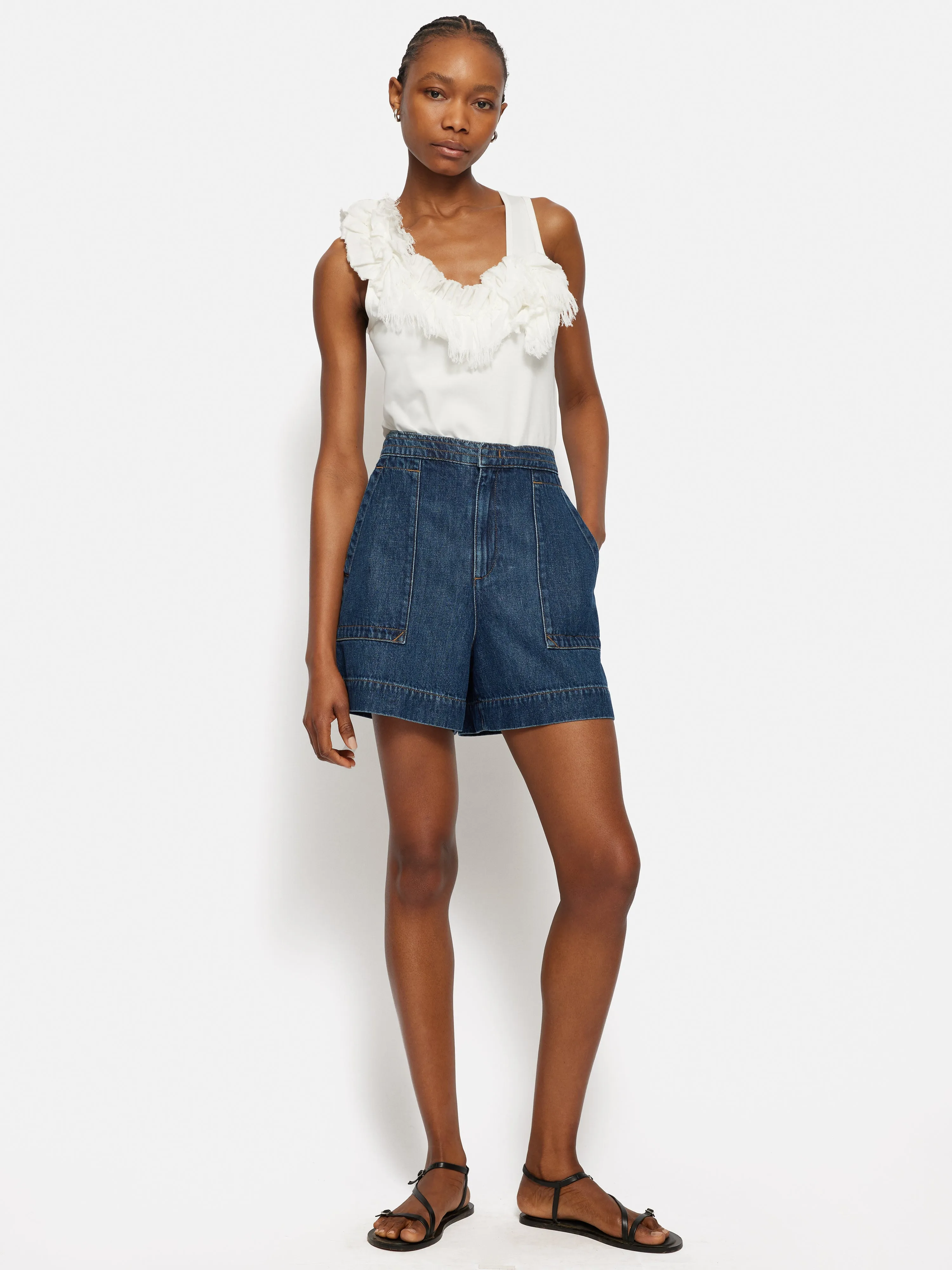 Denim Patch Pocket Shorts | Blue