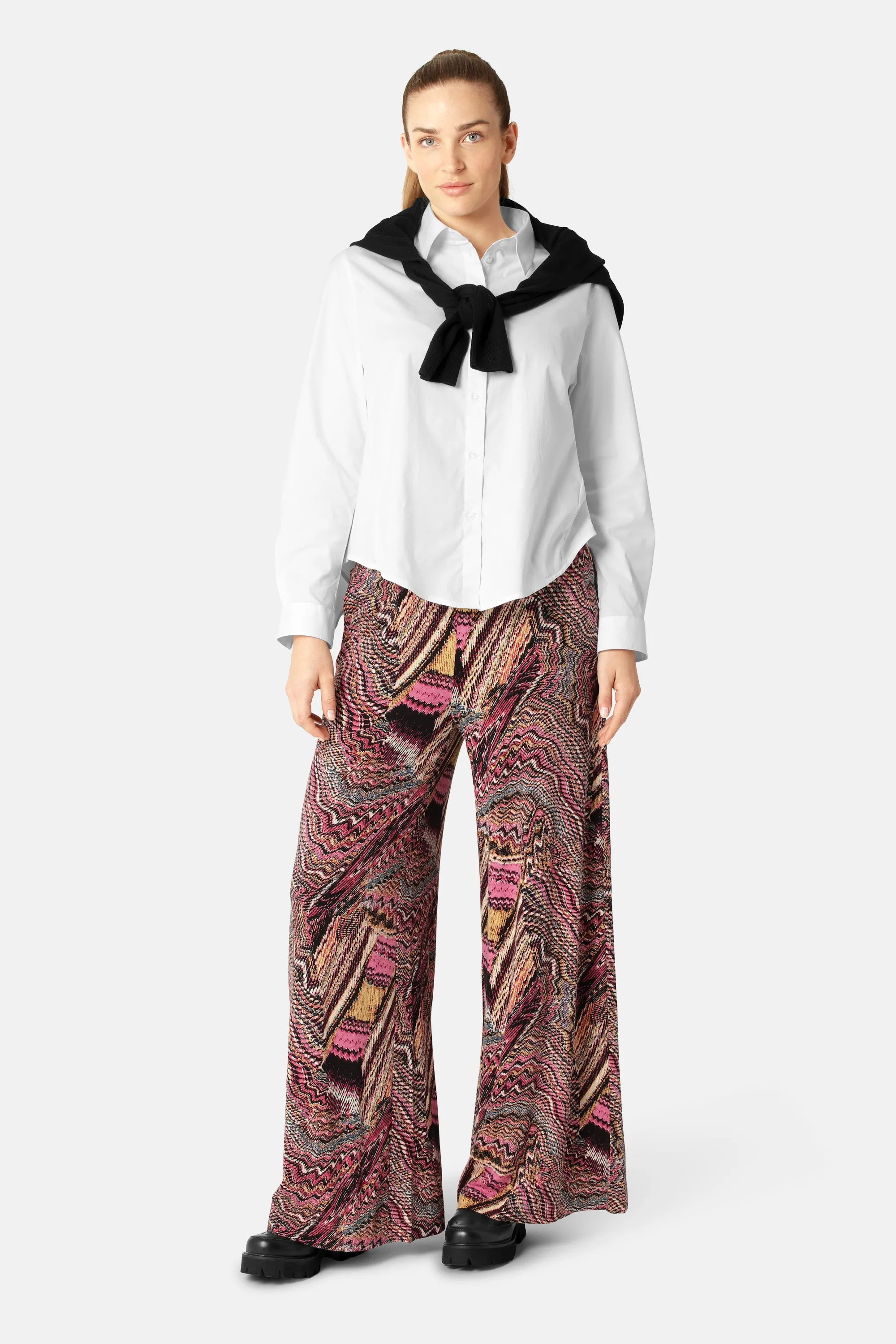 Elisa Seashell Flaired Trousers - Rosy Pink