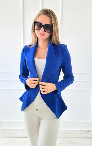 Fierce Chic Fitted Blazer - Royal Blue