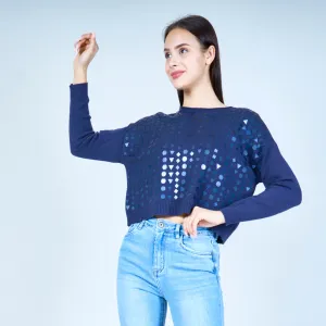 Geometric sequin embellished sweater wholesale