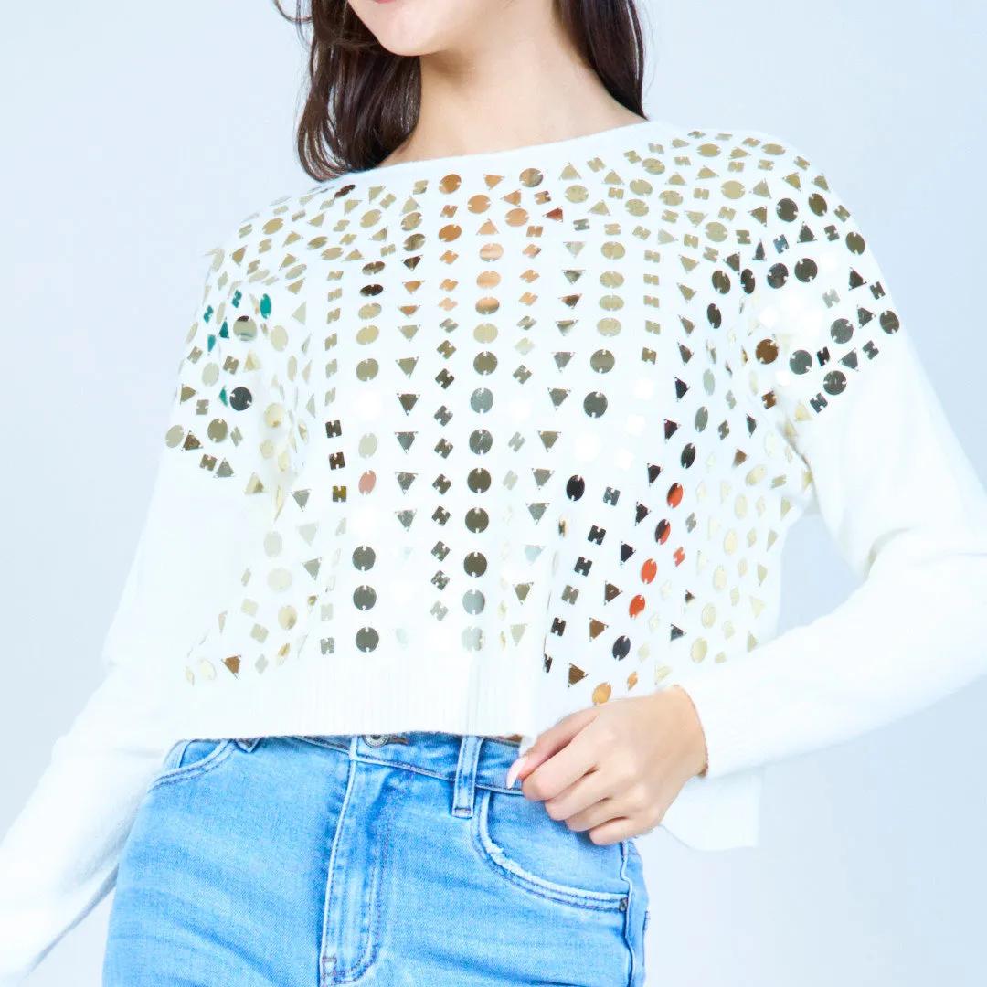 Geometric sequin embellished sweater wholesale