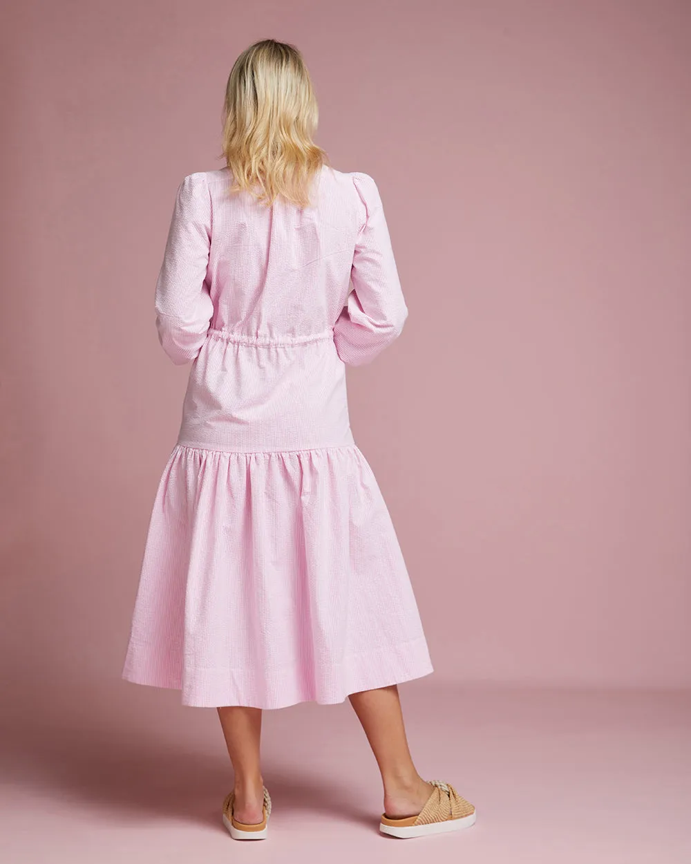 Hampben Dress - Bubblegum Seersucker