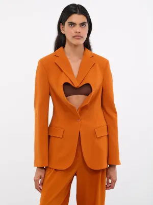 Heart Blazer (1037B-W093-CREPE-BURNED-ORANGE)