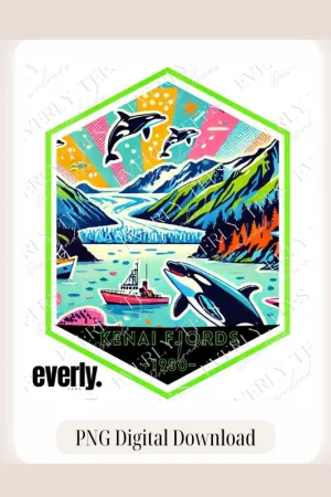 Kenai Fjords National Park Pop Art PNG Download