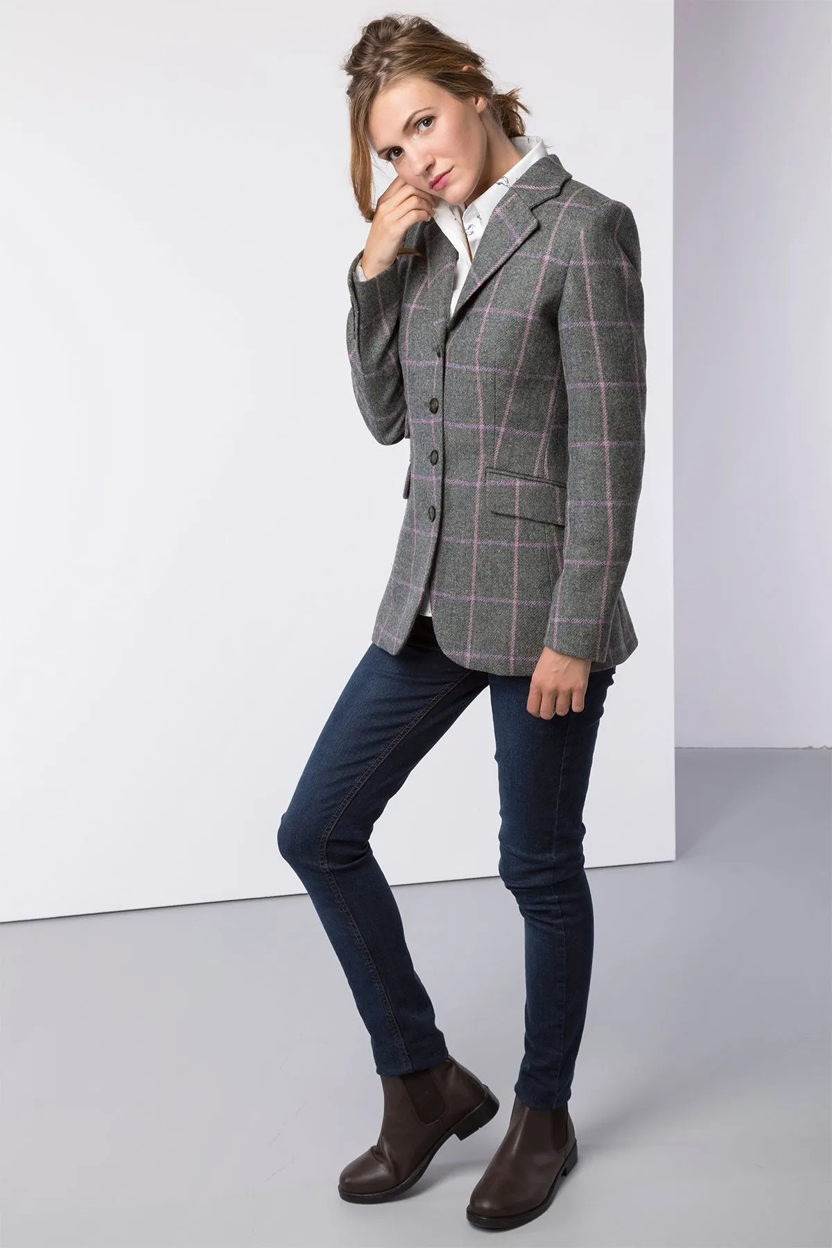 Ladies Long Tweed Blazer - Emily