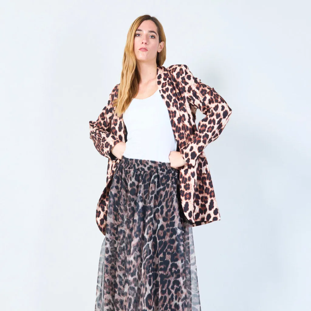 Leopard print tailored blazer wholesale