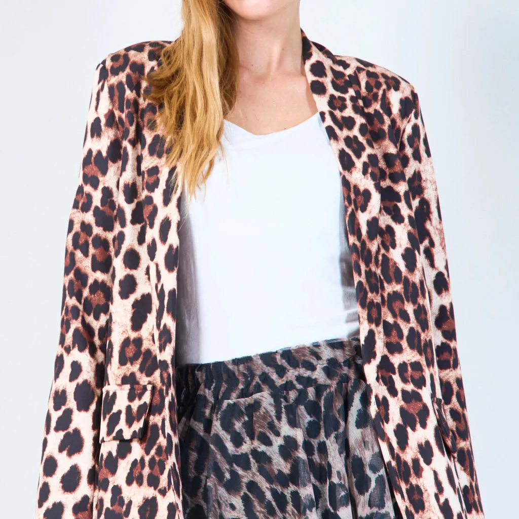 Leopard print tailored blazer wholesale