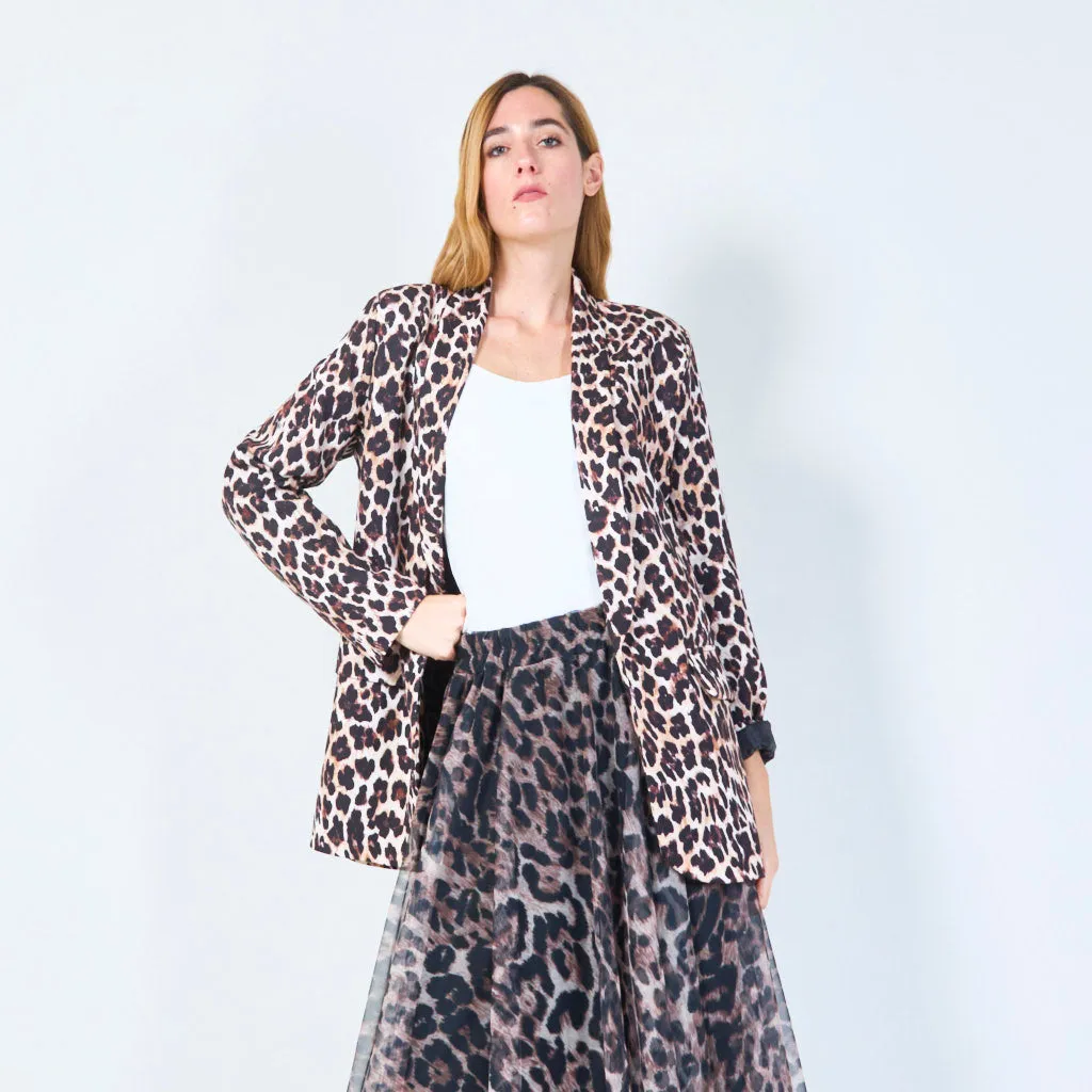 Leopard print tailored blazer wholesale