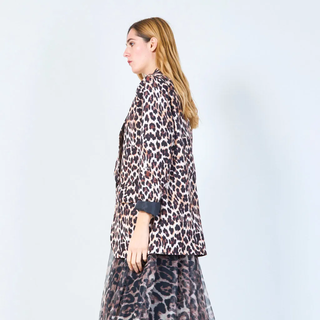 Leopard print tailored blazer wholesale