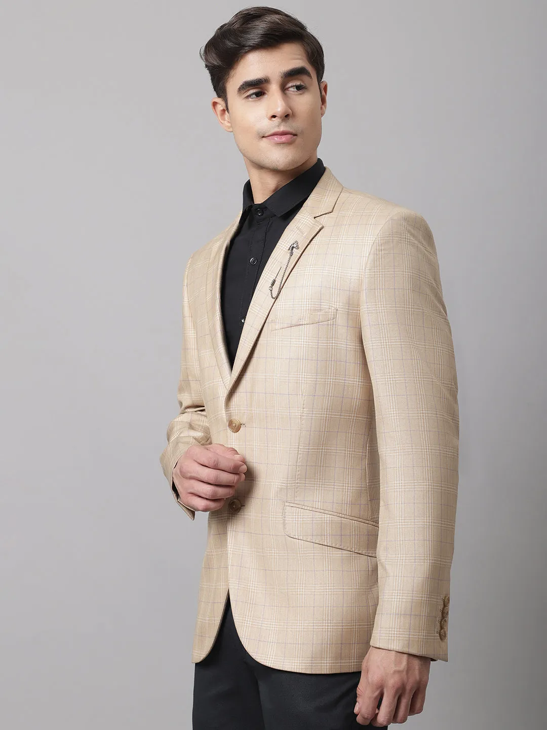 Men Camel Formal Blazer