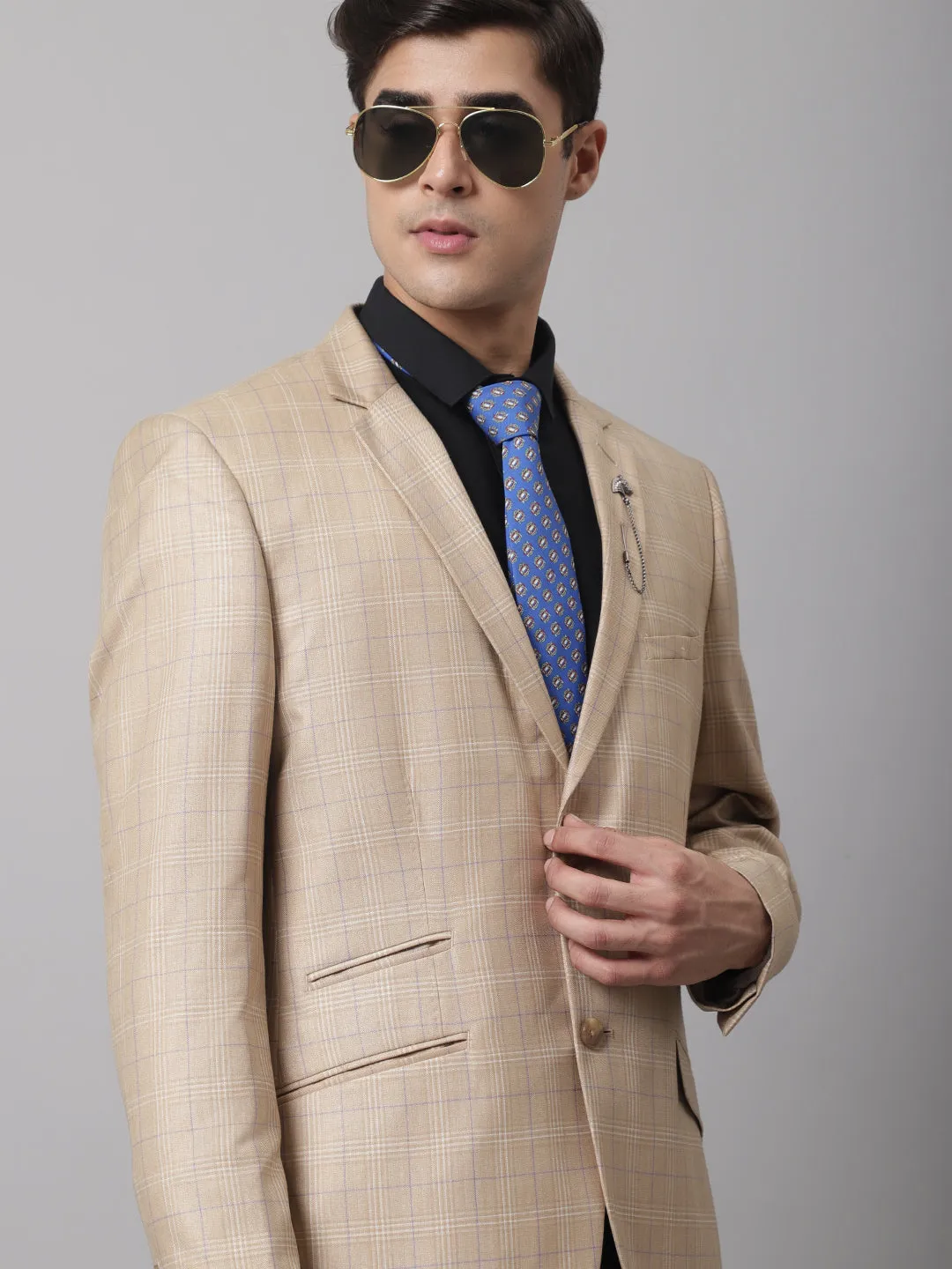 Men Camel Formal Blazer