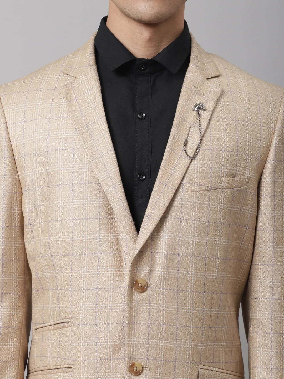 Men Camel Formal Blazer