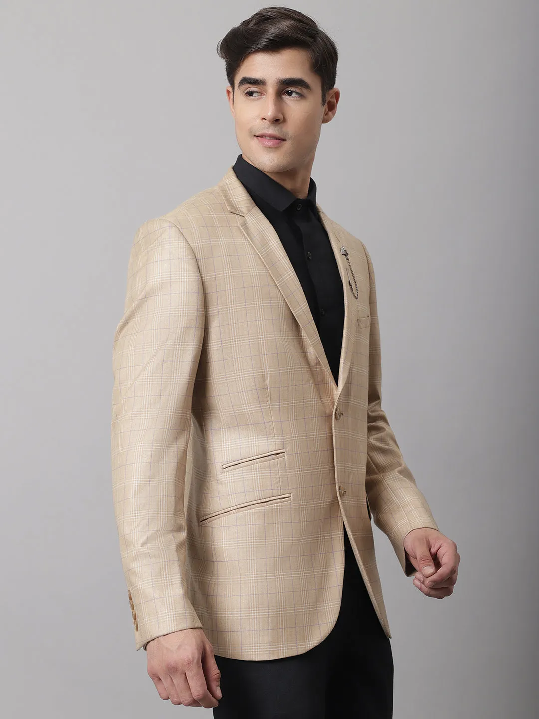 Men Camel Formal Blazer