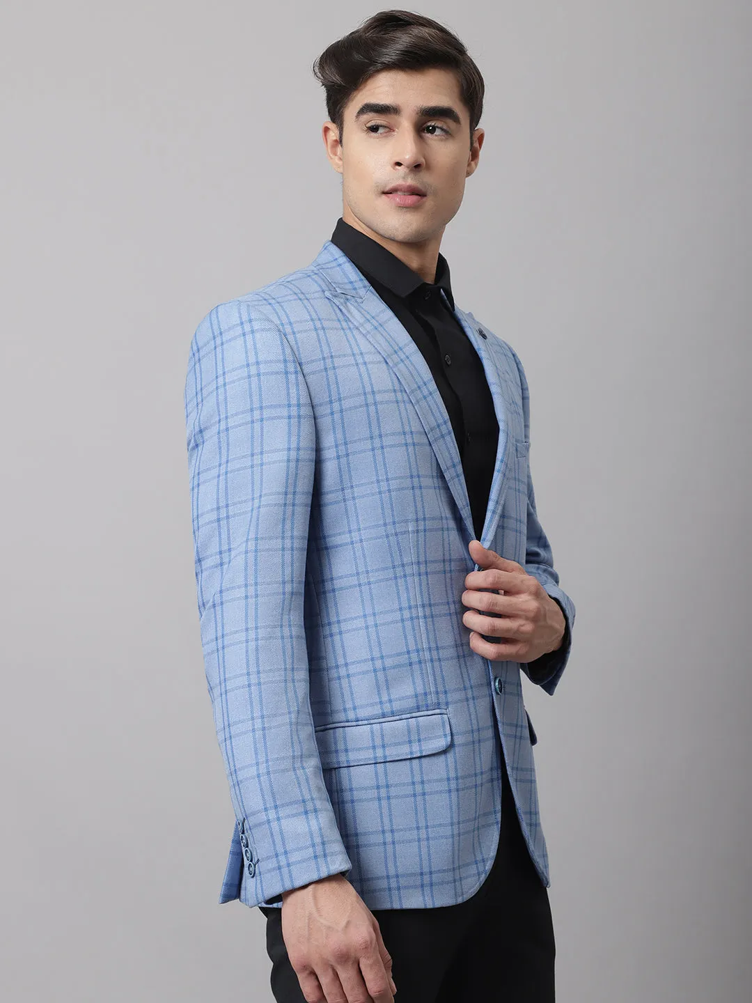 Men Light Blue Formal Blazer