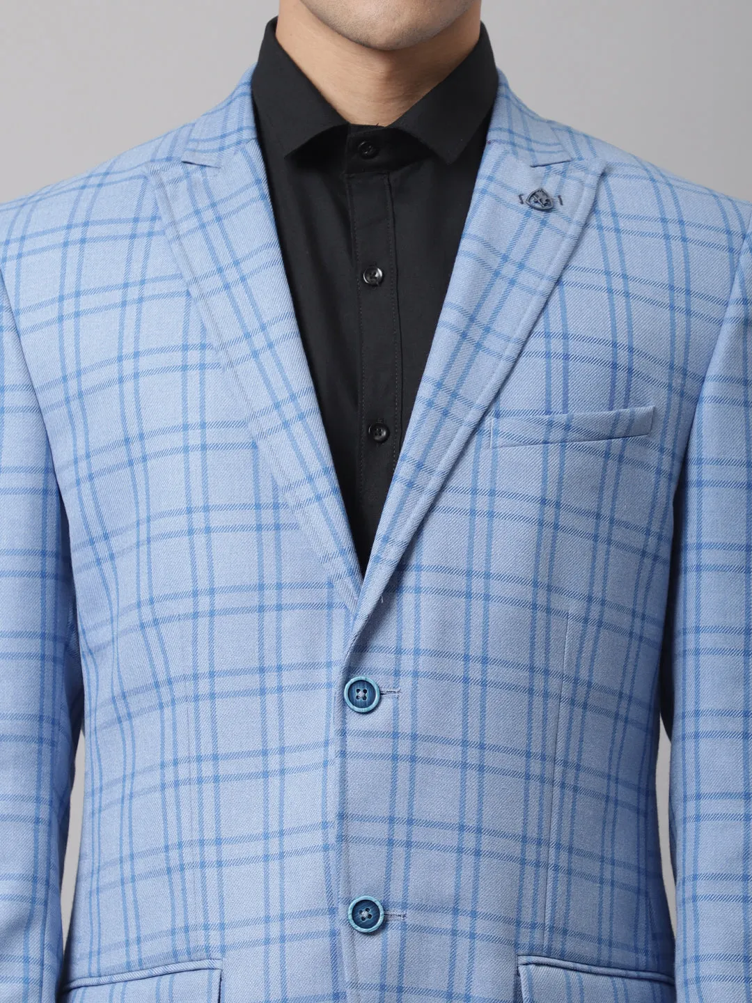 Men Light Blue Formal Blazer