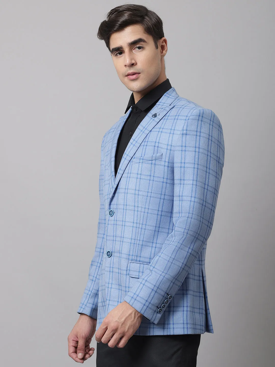 Men Light Blue Formal Blazer