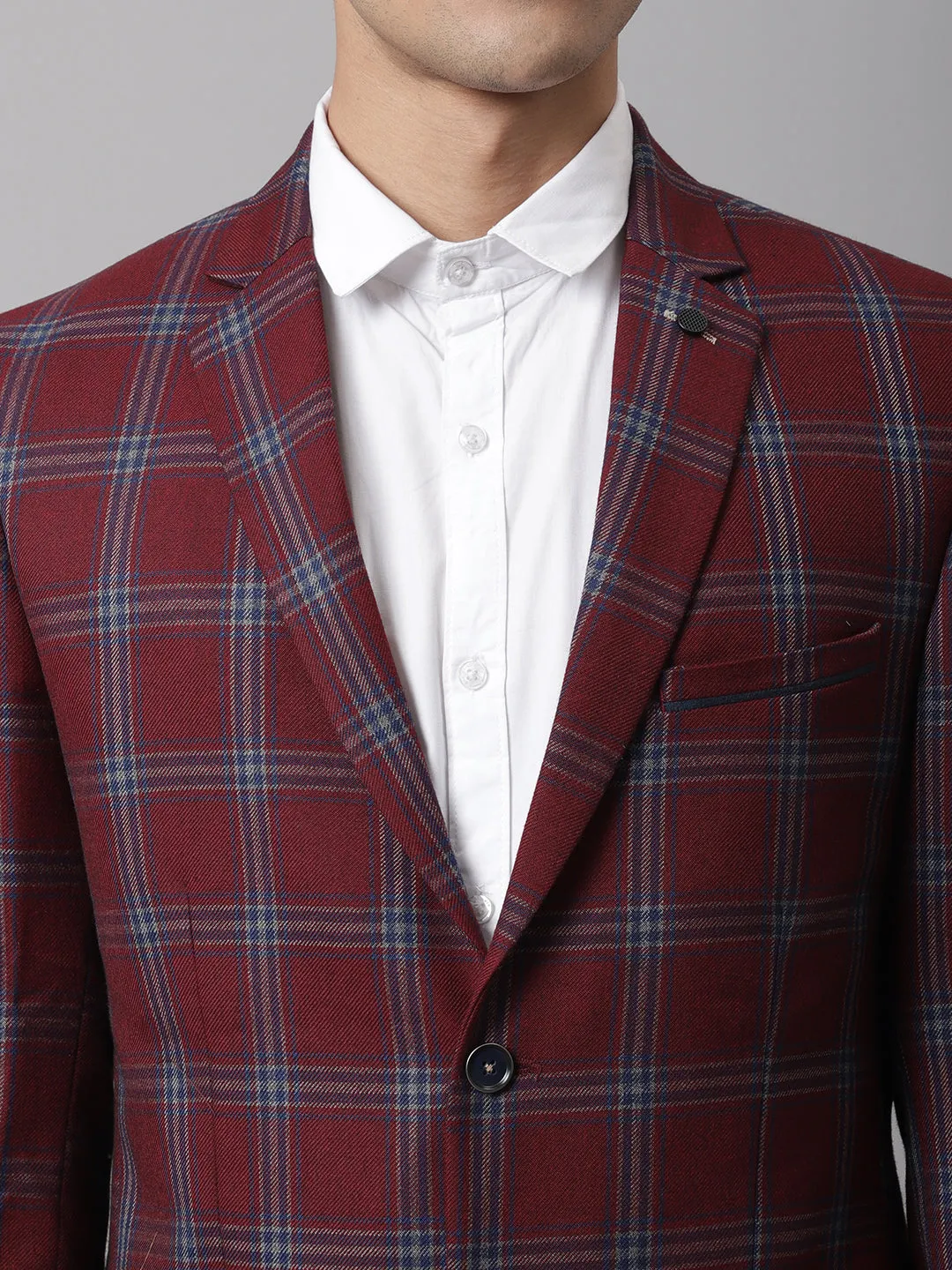 Men Maroon Formal Blazer