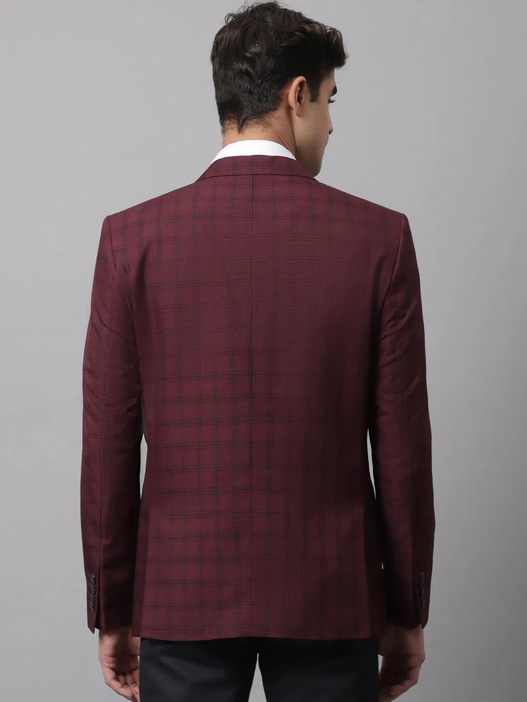 Men Wine Formal Blazer