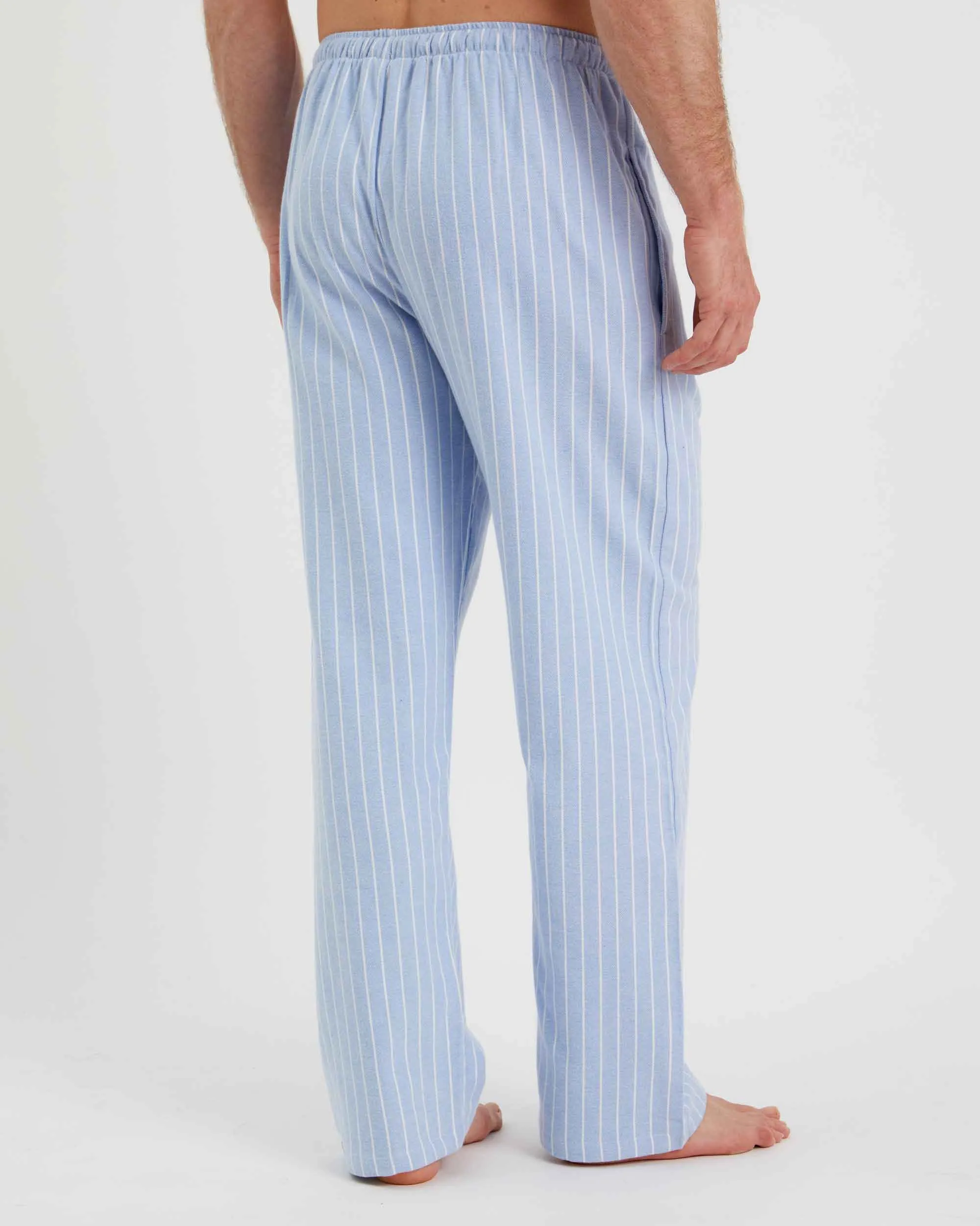 Men's Brushed Cotton Pyjama Trousers -  Classic Stripe