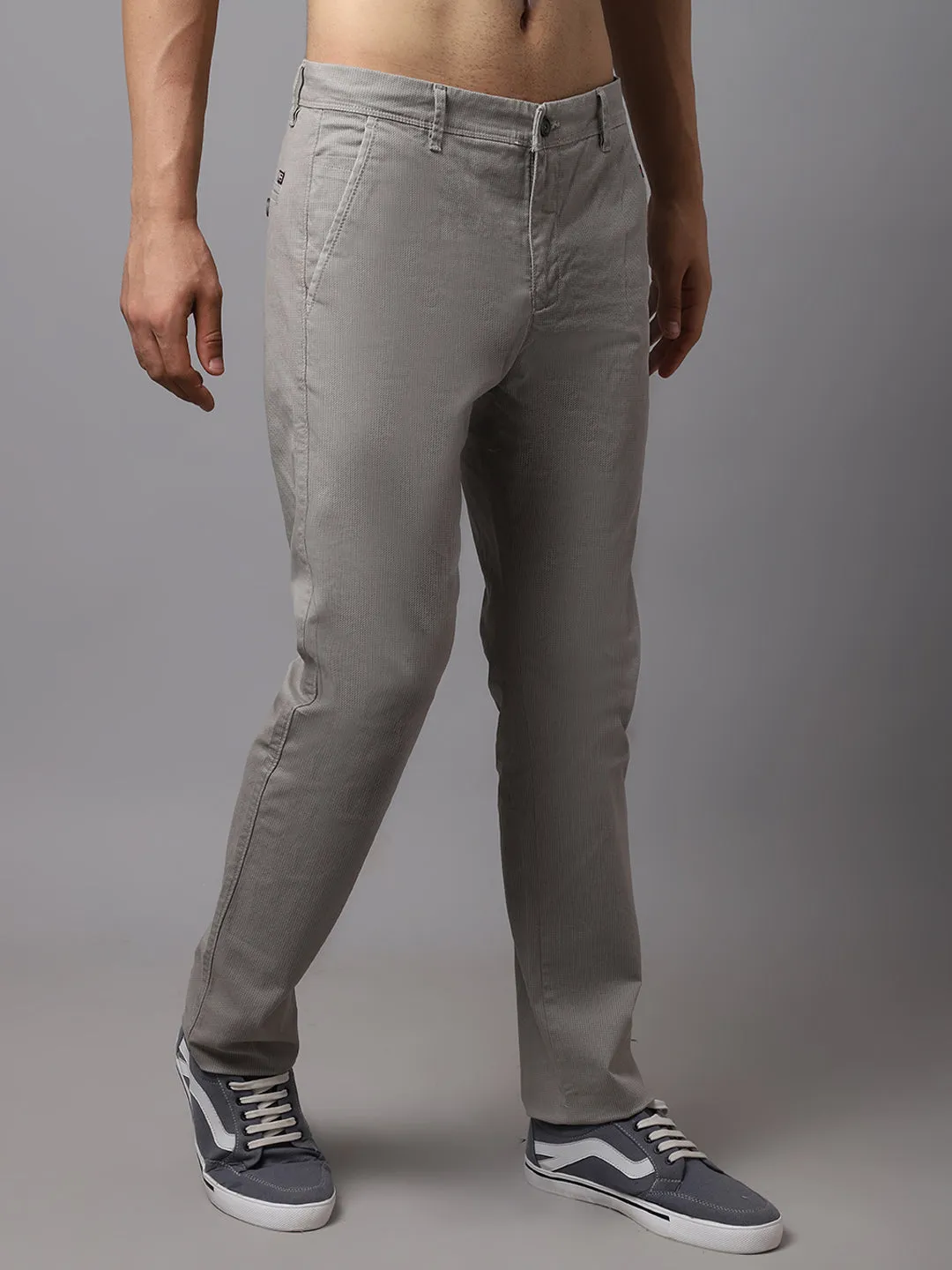 Men's Casual Flat front Stone  Trousers