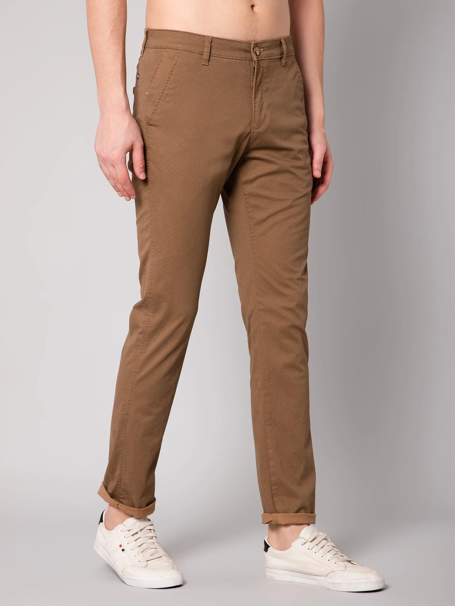 Men's Casual Flat front Wood  Trousers